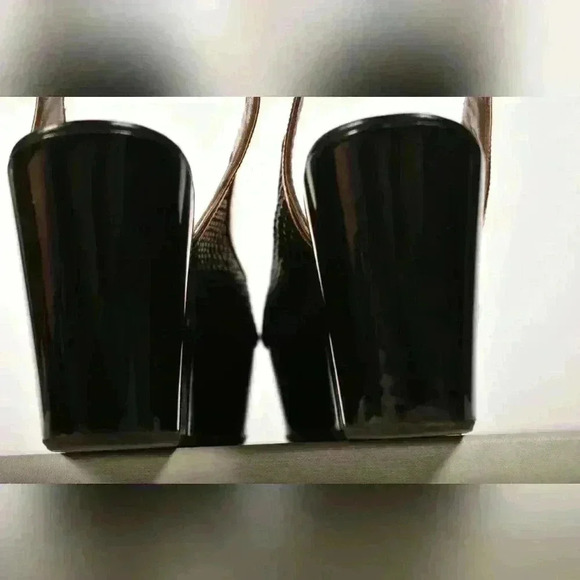 2010s DRIES VAN NOTEN Black Patent Woven Leather Platform Sandals 38EU 8US Italy - Picture 7 of 10